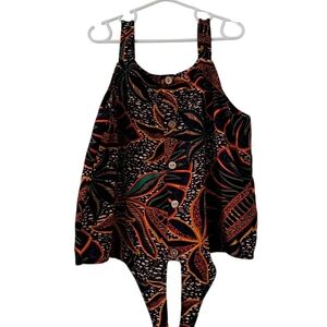 3/15$ GÉMO Girls Tropical Print Tie-Front Top – Size 8